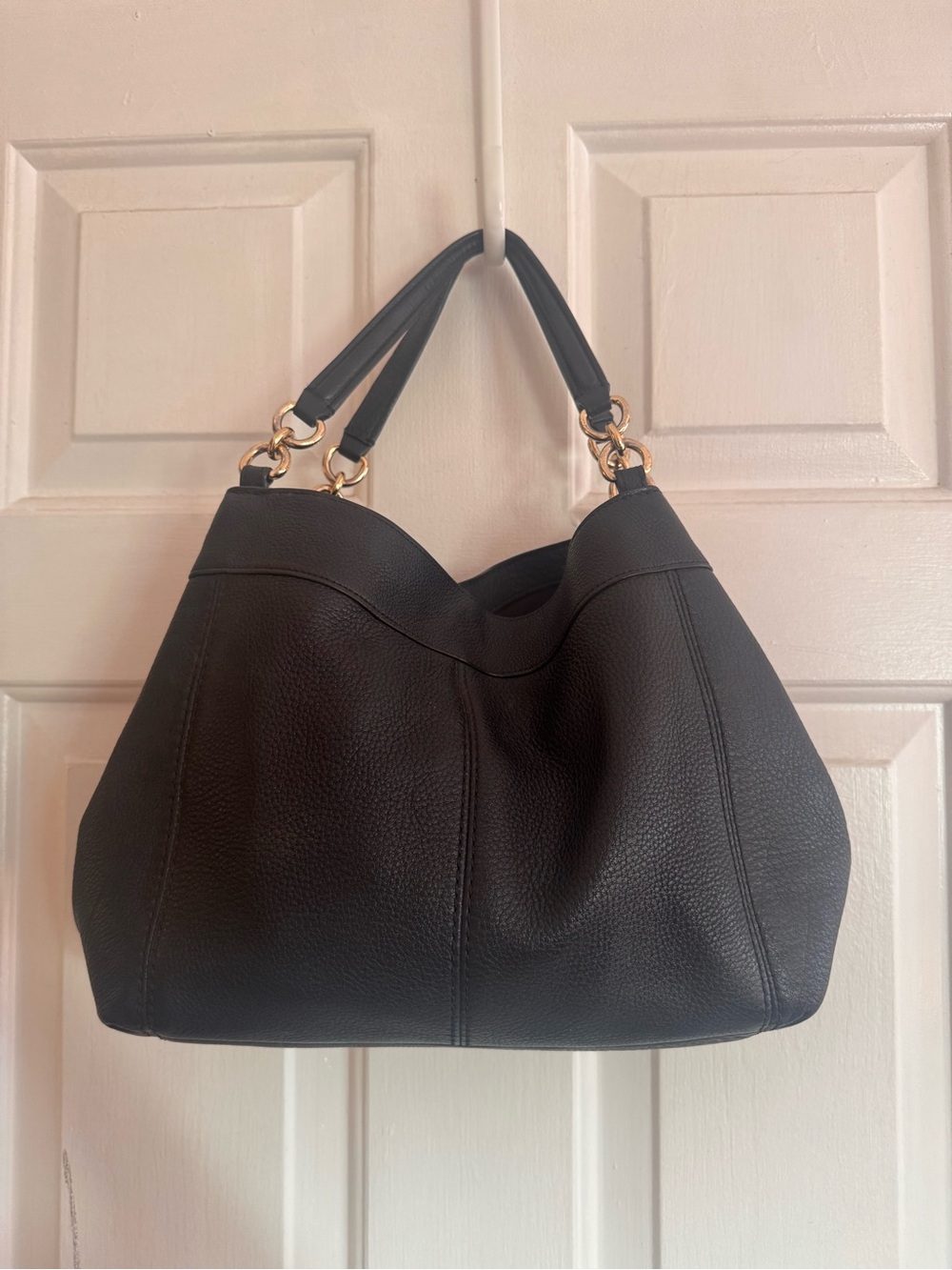 Coach Black Pebbled Leather Shoulder Hobo with Gold Hardware - Picture 4 of 12